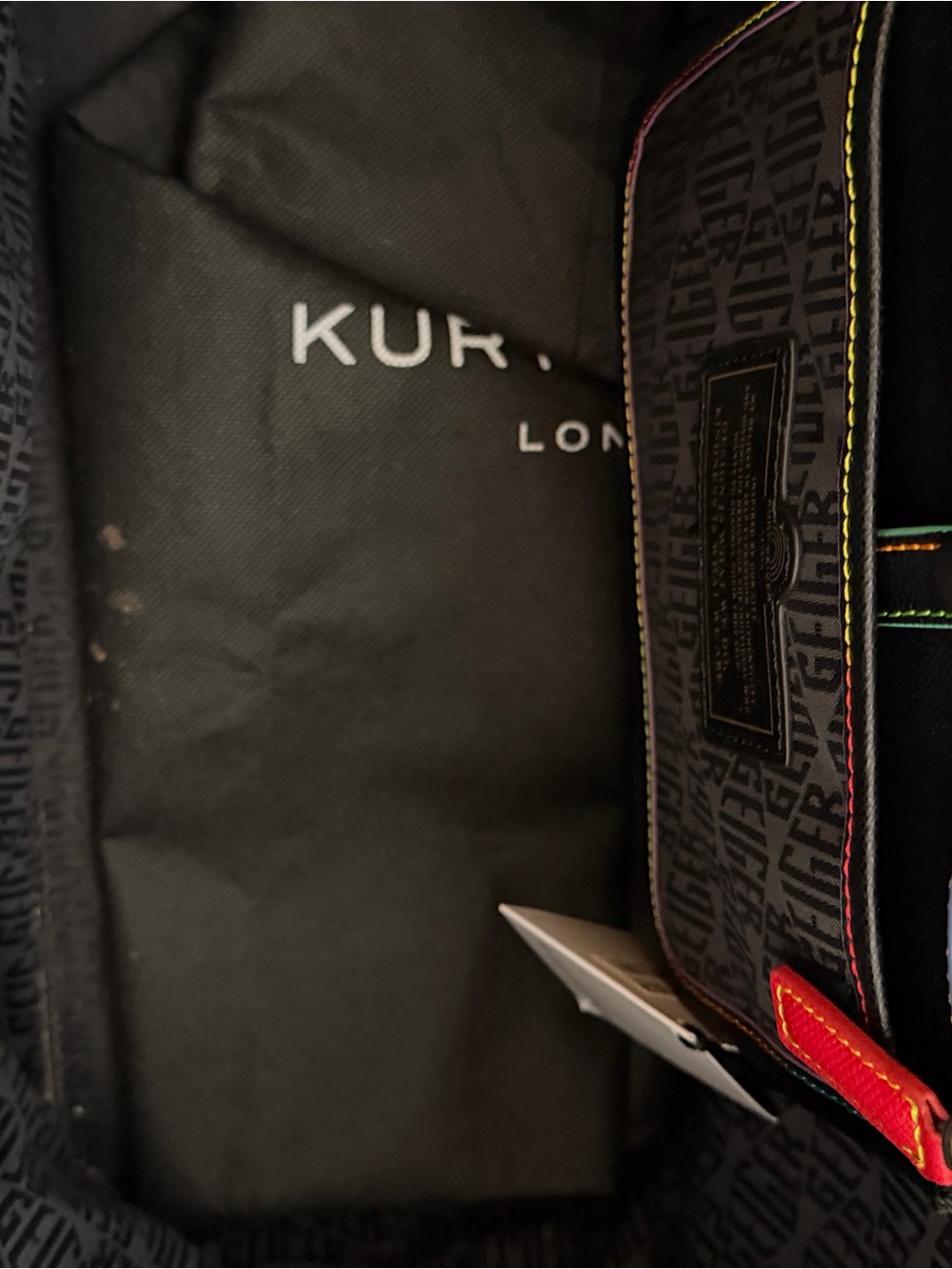 Kurt Geiger Black Tote with Multicolor Jewel Accent - Picture 4 of 5